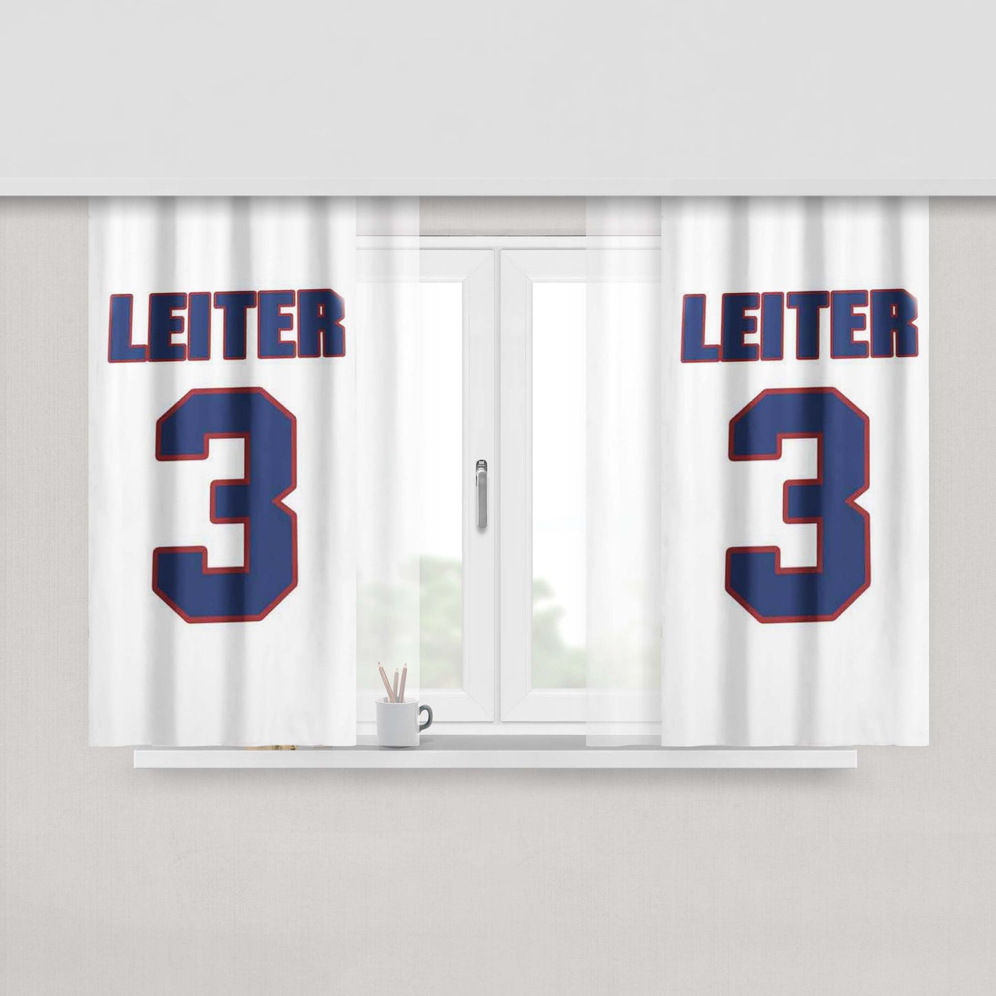 Ken Leiter National Hockey Peach Skin Window Curtains