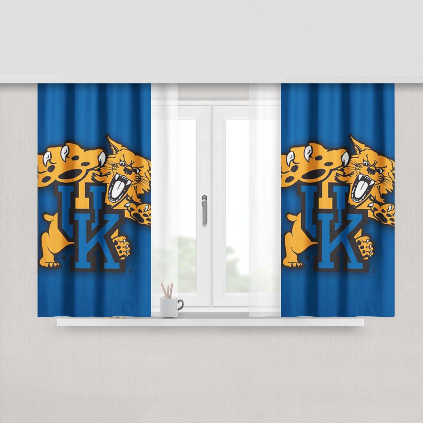 Kentucky Wildcars Championship Banner Peach Skin Window Curtains