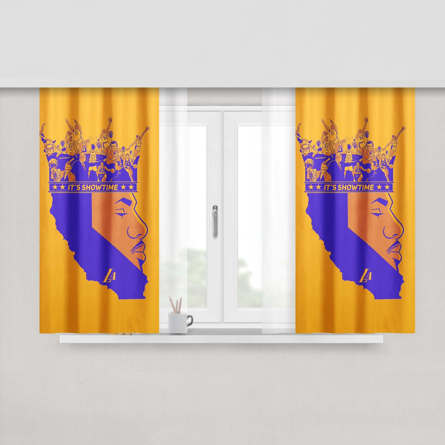 King James Lebron Lakers Team Nba Peach Skin Window Curtains