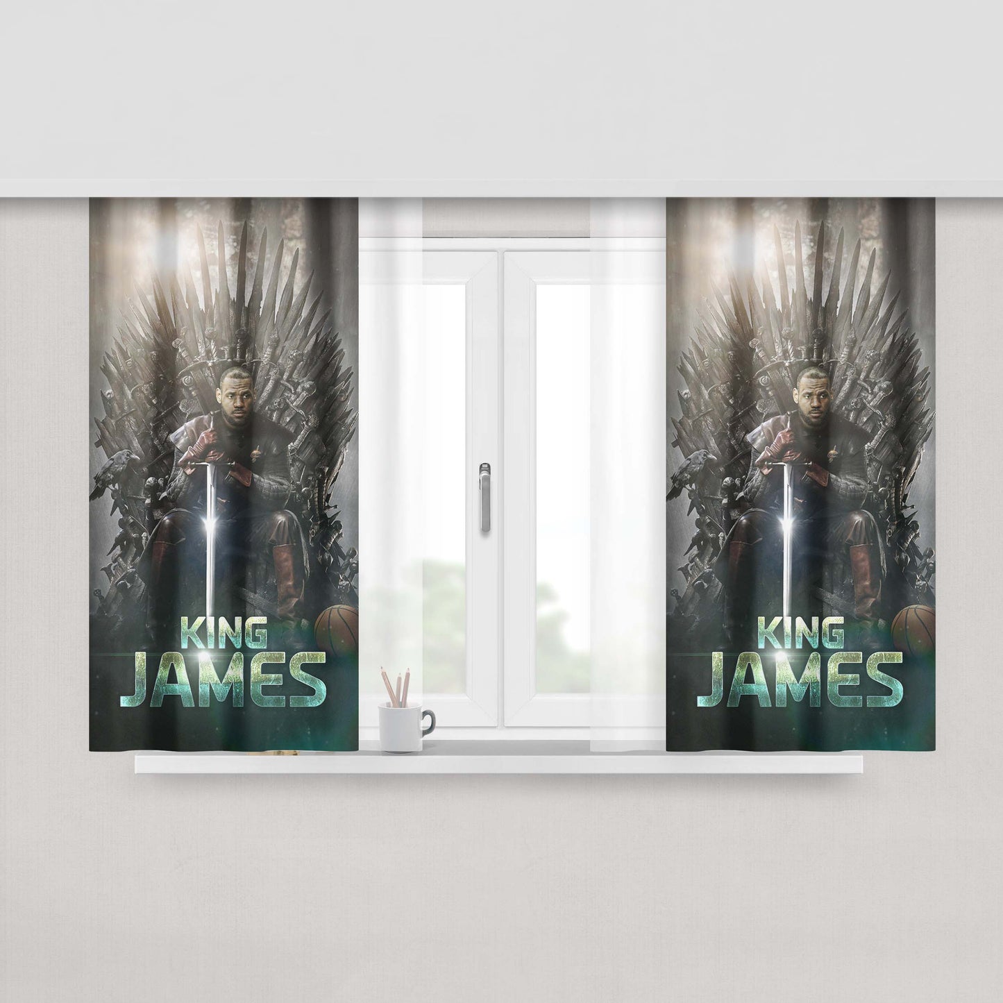King Lebron James Game Of Thrones Nba Peach Skin Window Curtains
