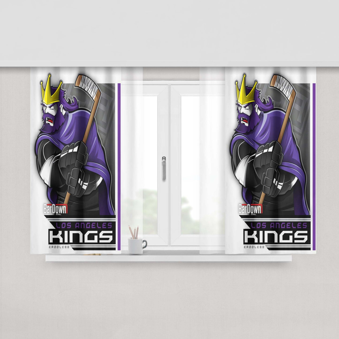 Kings Hockey Peach Skin Window Curtains