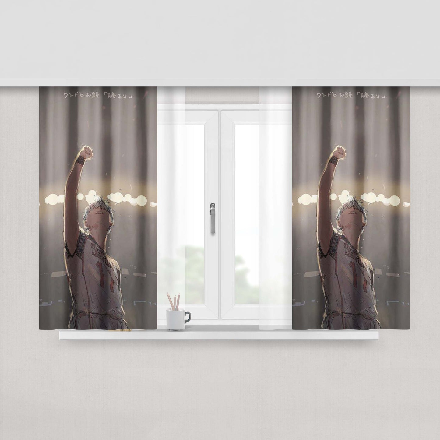 Kuroko The Winner Basketball Peach Skin Window Curtains