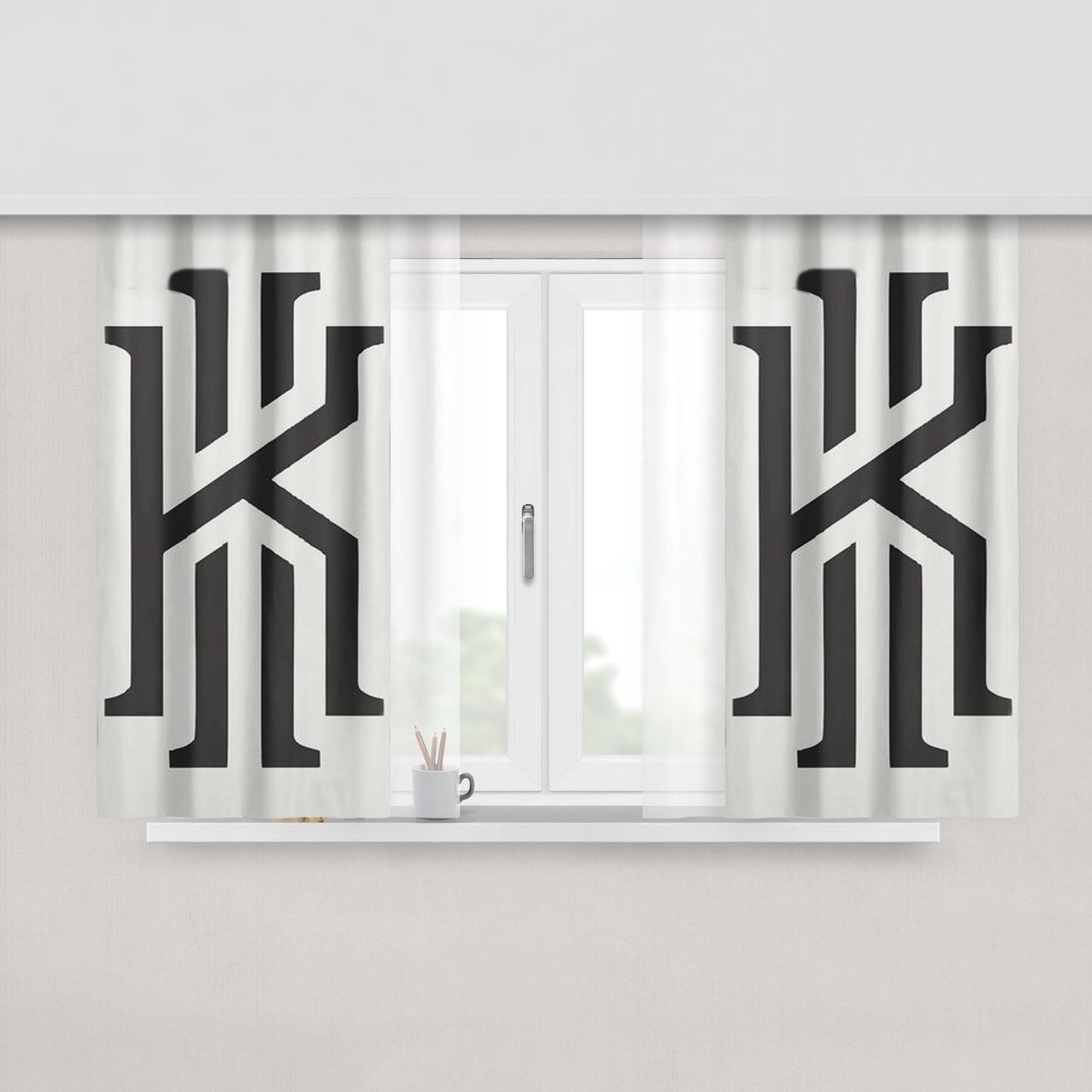 Kyrie Irving Logo Peach Skin Window Curtains