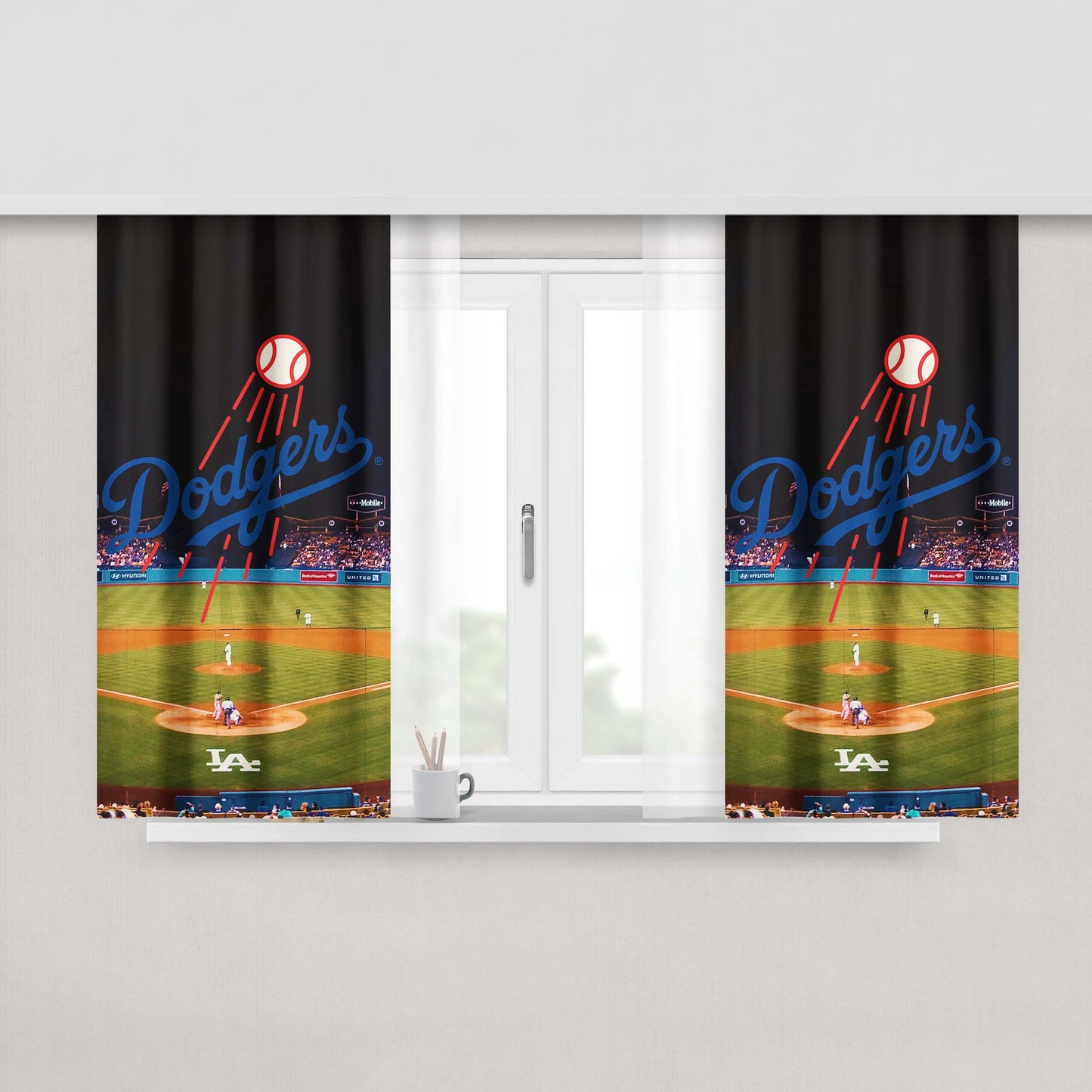 La Dodgers Stadium 1 Peach Skin Window Curtains