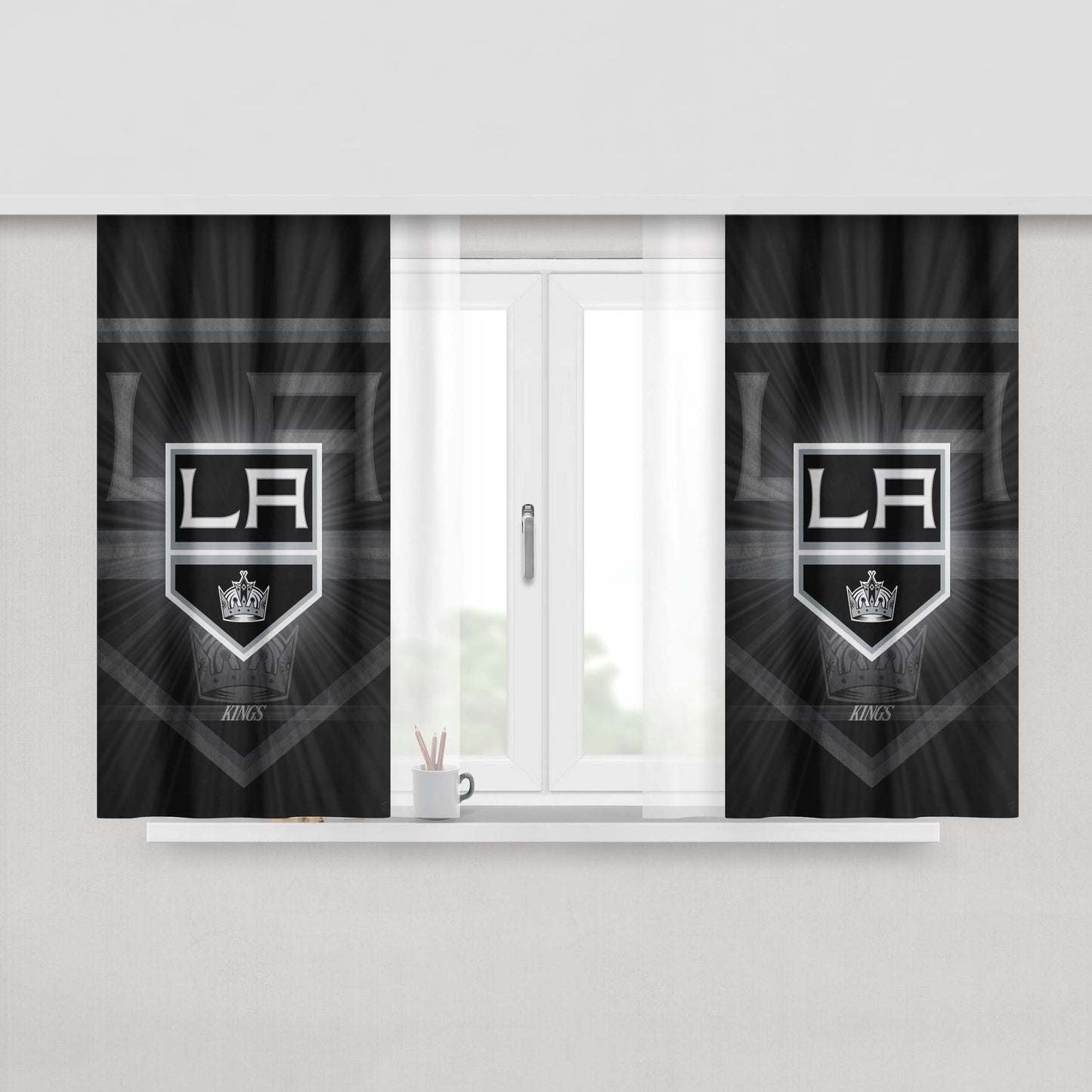 La Kings Los Angeles 2 Peach Skin Window Curtains