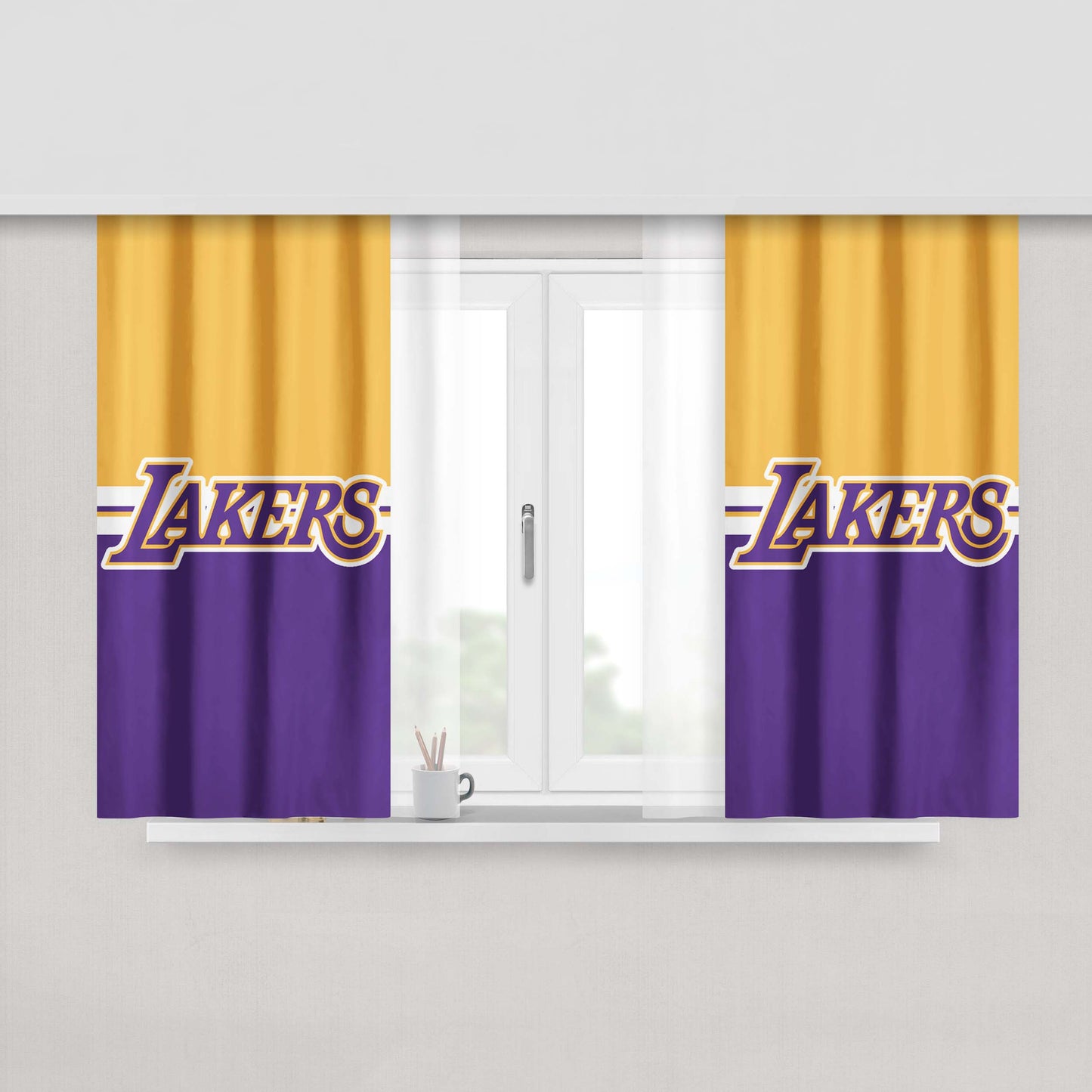 Lakers Fans Club Peach Skin Window Curtains