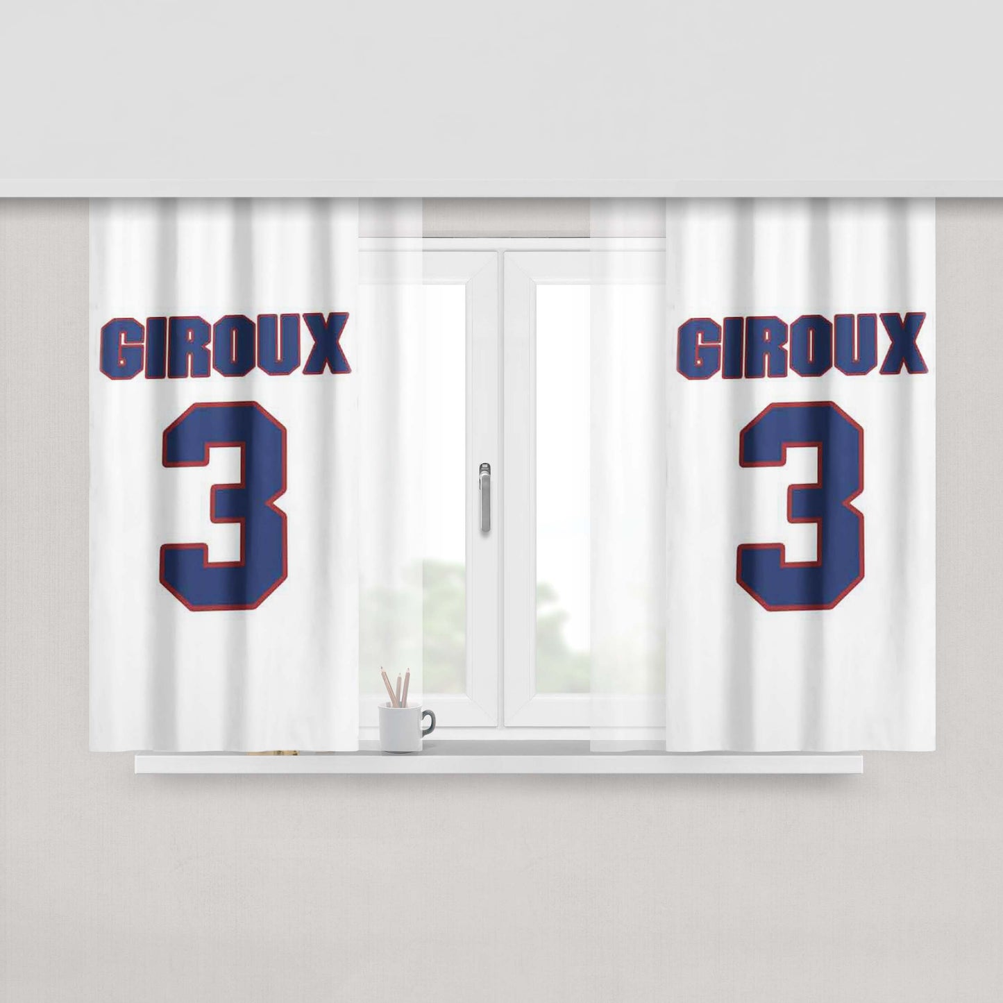 Larry Giroux National Hockey Peach Skin Window Curtains