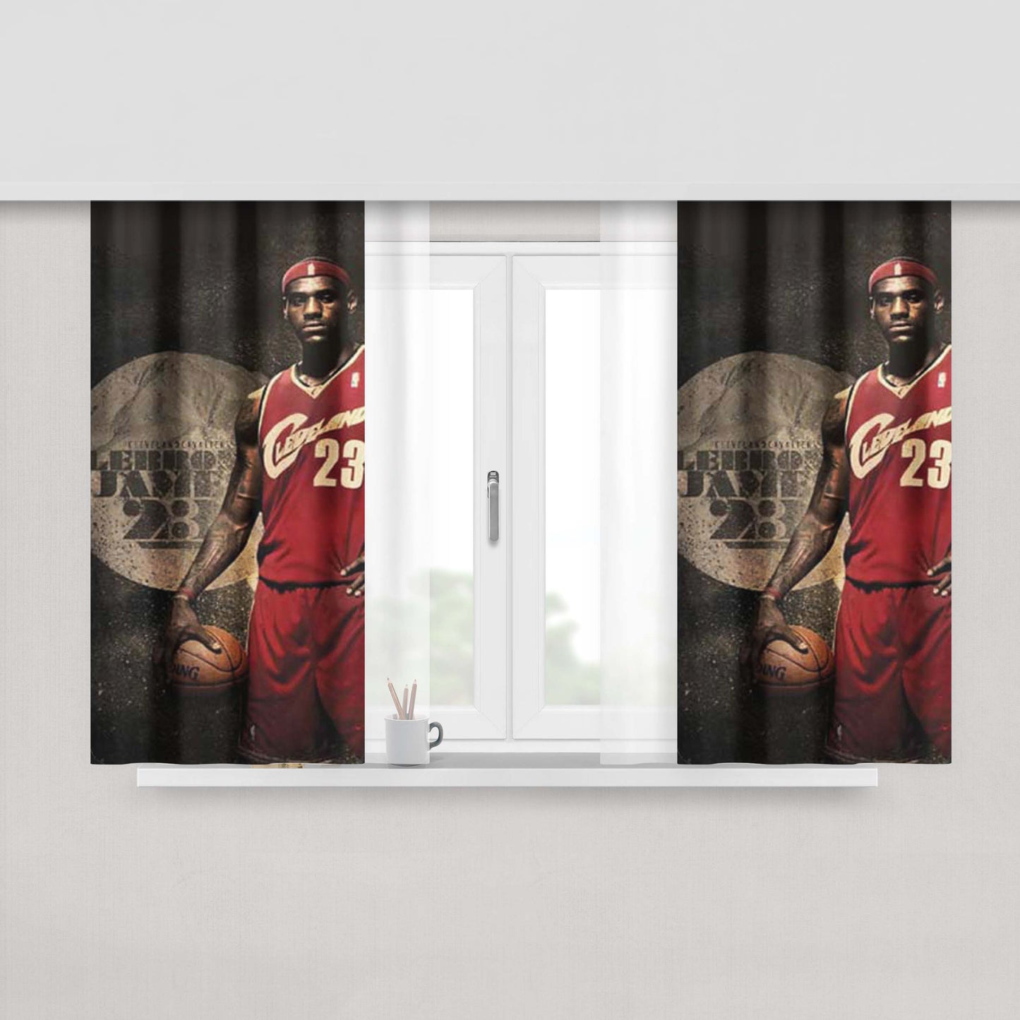 Lebron Circle Bkg Peach Skin Window Curtains