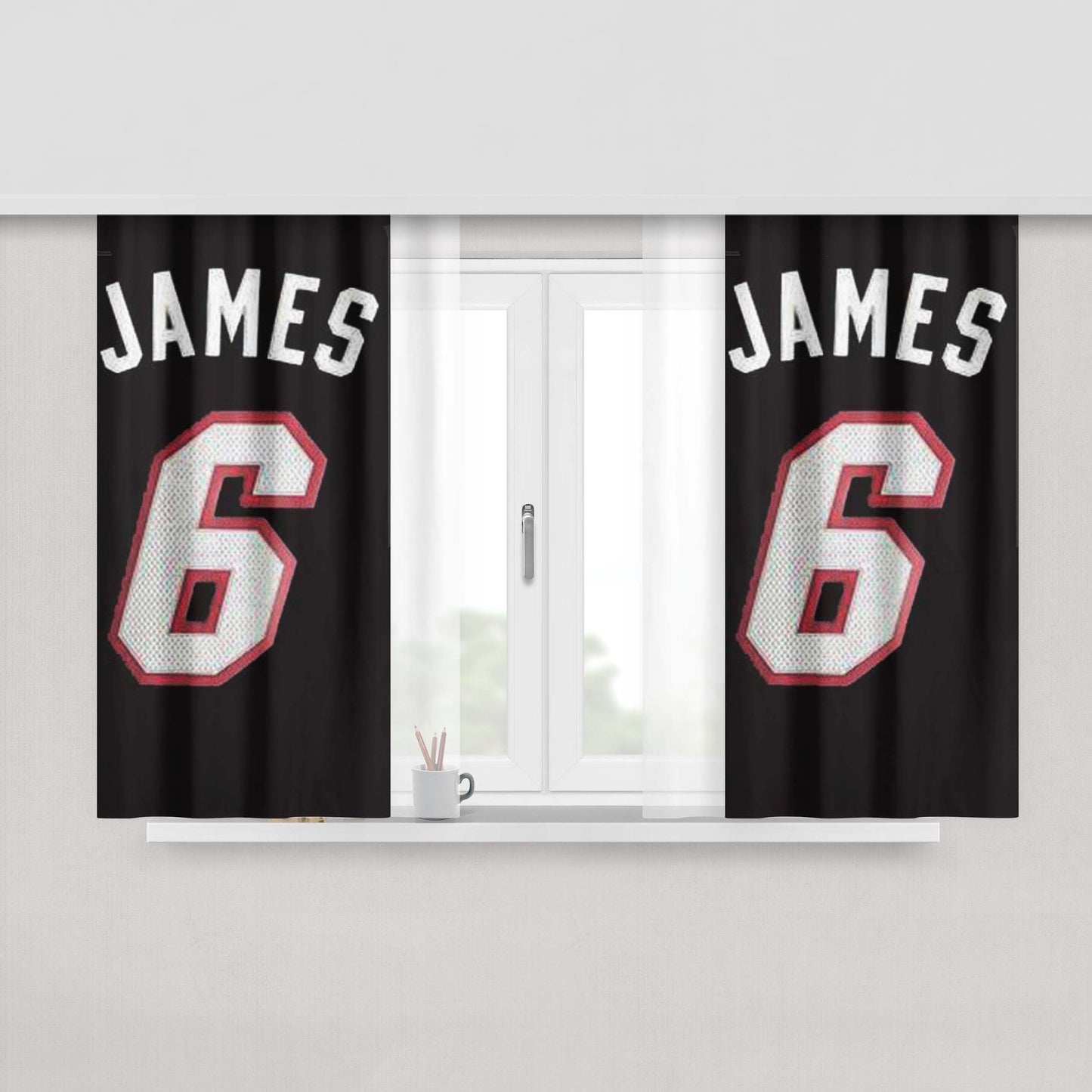 Lebron James 23 Legend Peach Skin Window Curtains