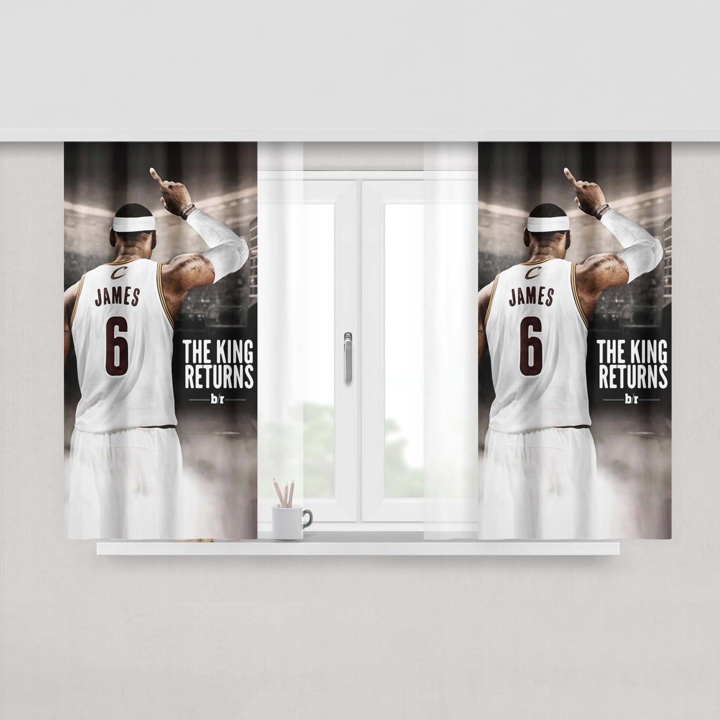 Lebron James Basket King Returns Peach Skin Window Curtains
