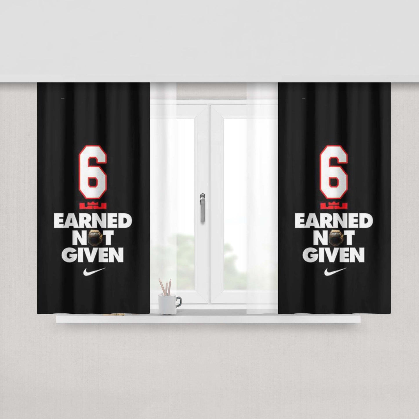 Lebron James Earned Not Given Peach Skin Window Curtains