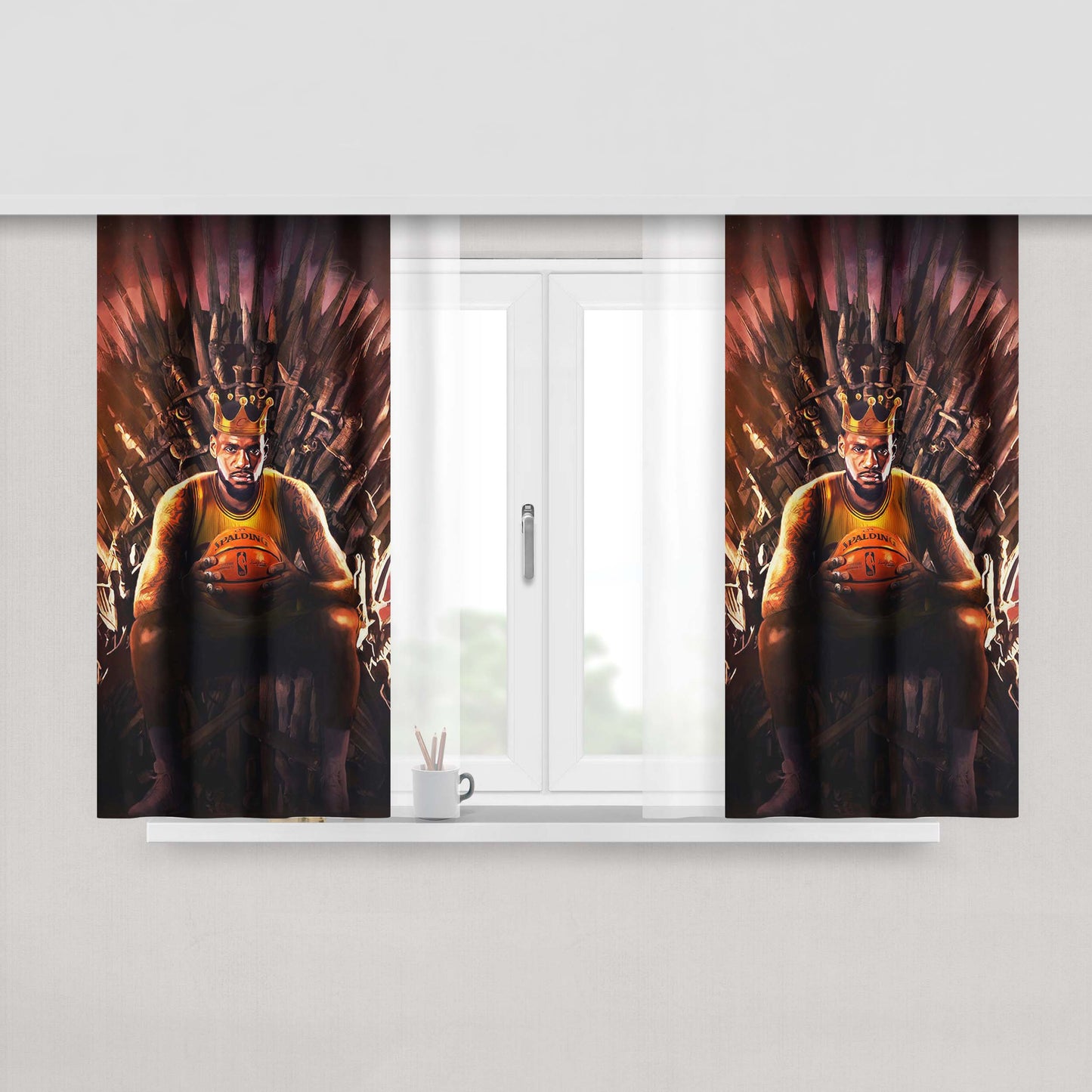 Lebron James Game Of Thrones Cavaliers Peach Skin Window Curtains