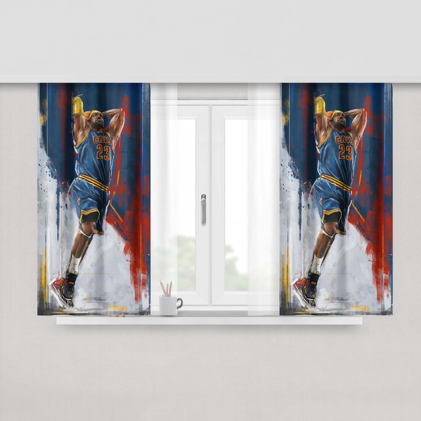 Lebron James Peach Skin Window Curtains