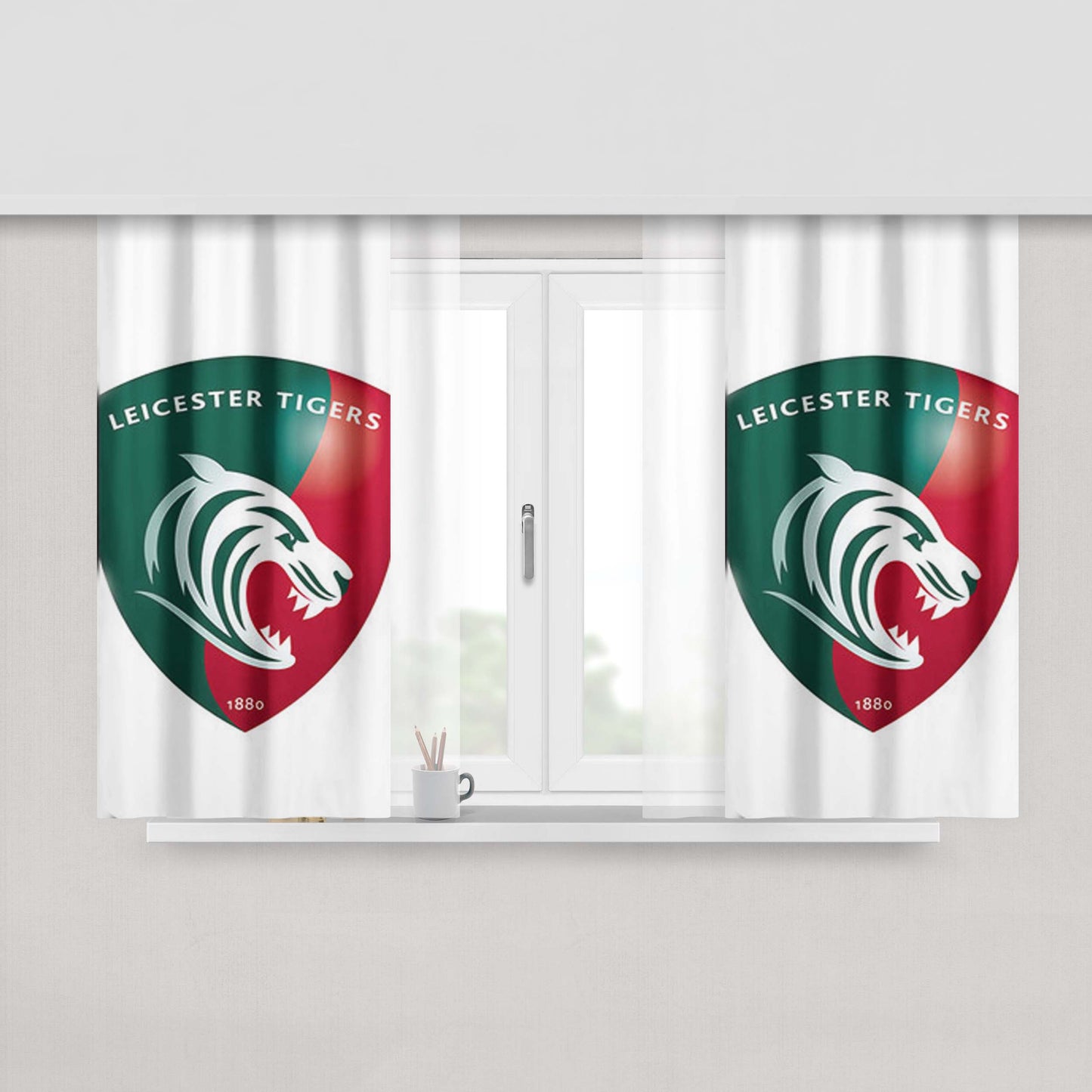 Leicester Tigers Logo Peach Skin Window Curtains