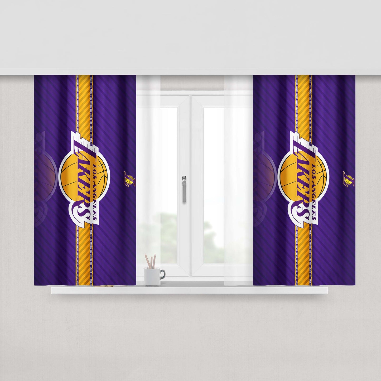 Los Ageles Lakers Peach Skin Window Curtains