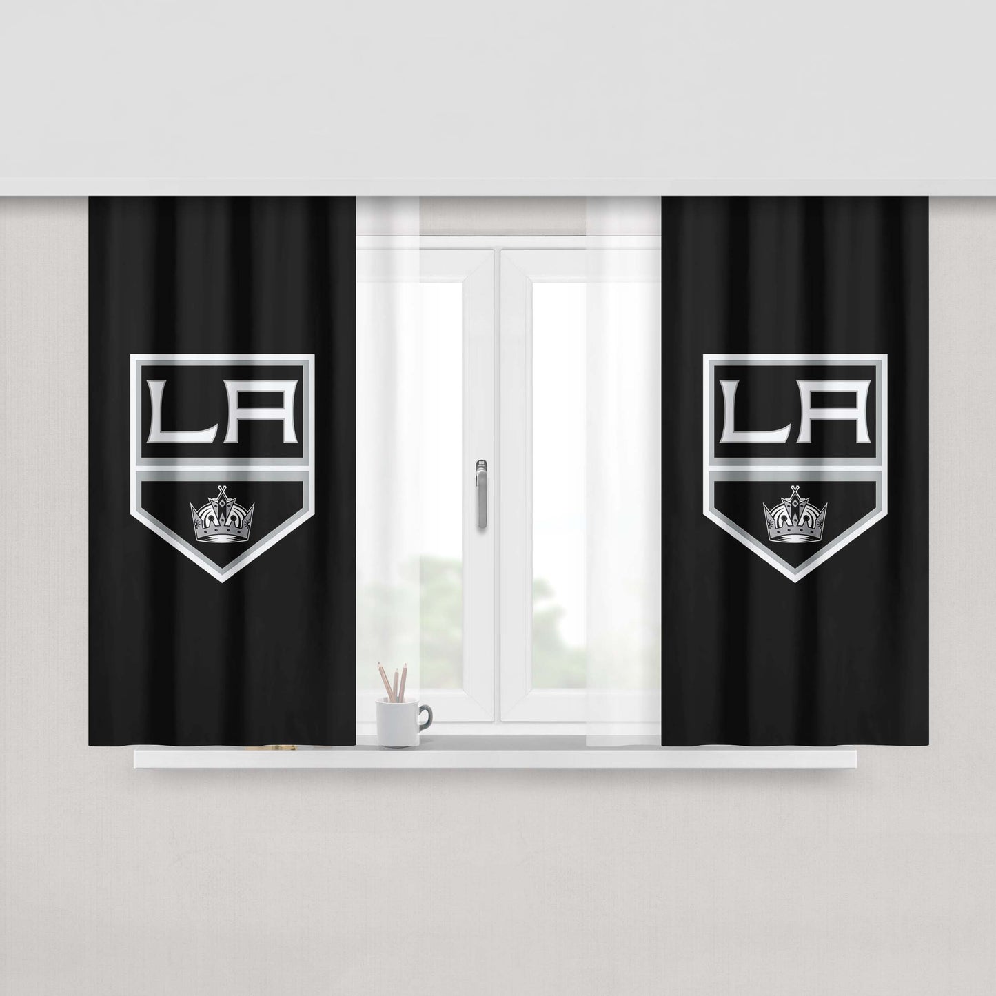 Los Angeles Kings Nhl Logo Peach Skin Window Curtains