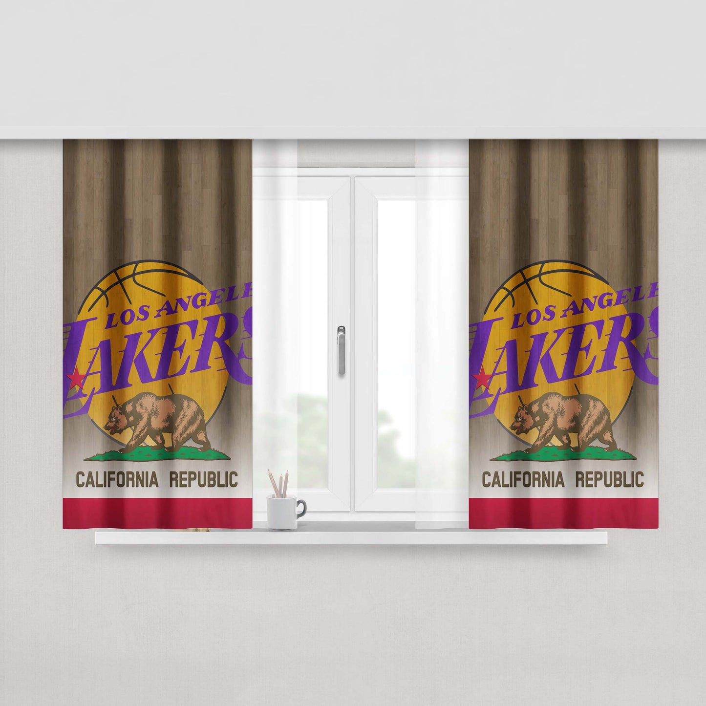 Los Angeles Lakers California Republic Peach Skin Window Curtains
