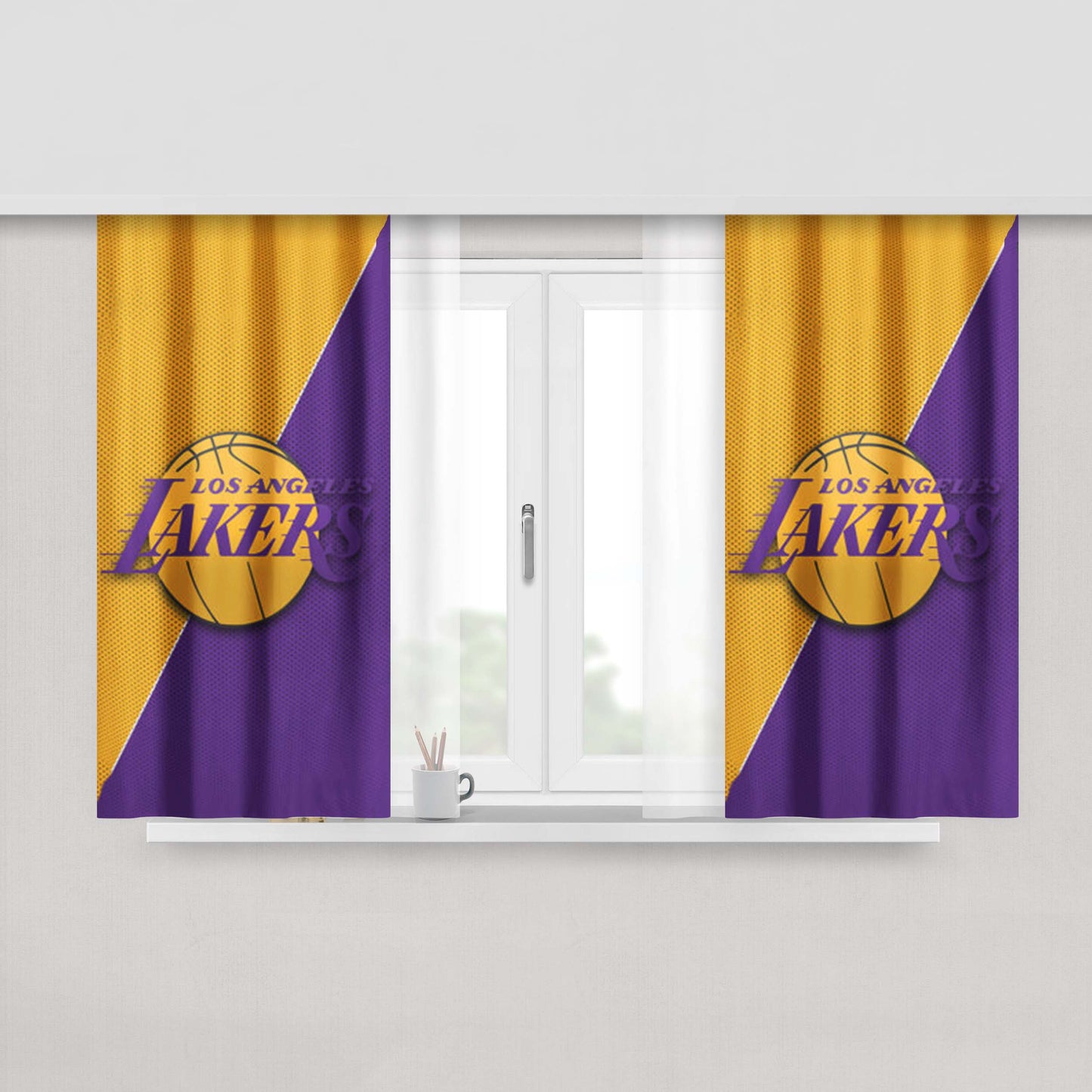 Los Angeles Lakers Icon Peach Skin Window Curtains