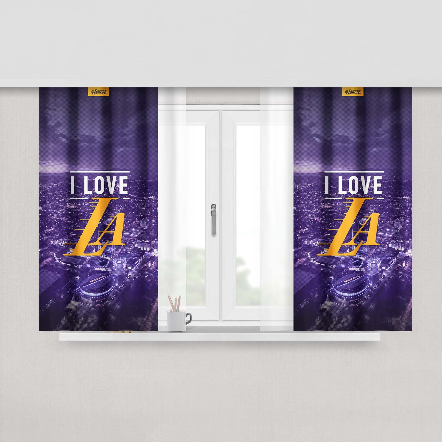 Love Los Angeles Lakers Nba Team Peach Skin Window Curtains