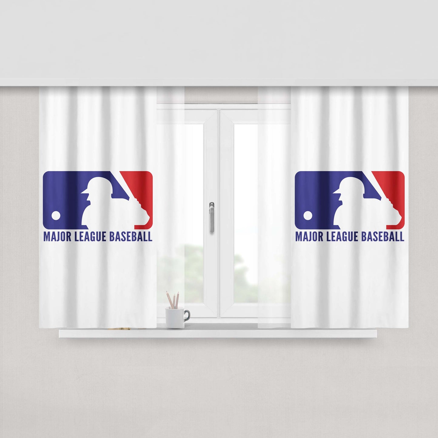 Major League Baseball Peach Skin Window Curtains