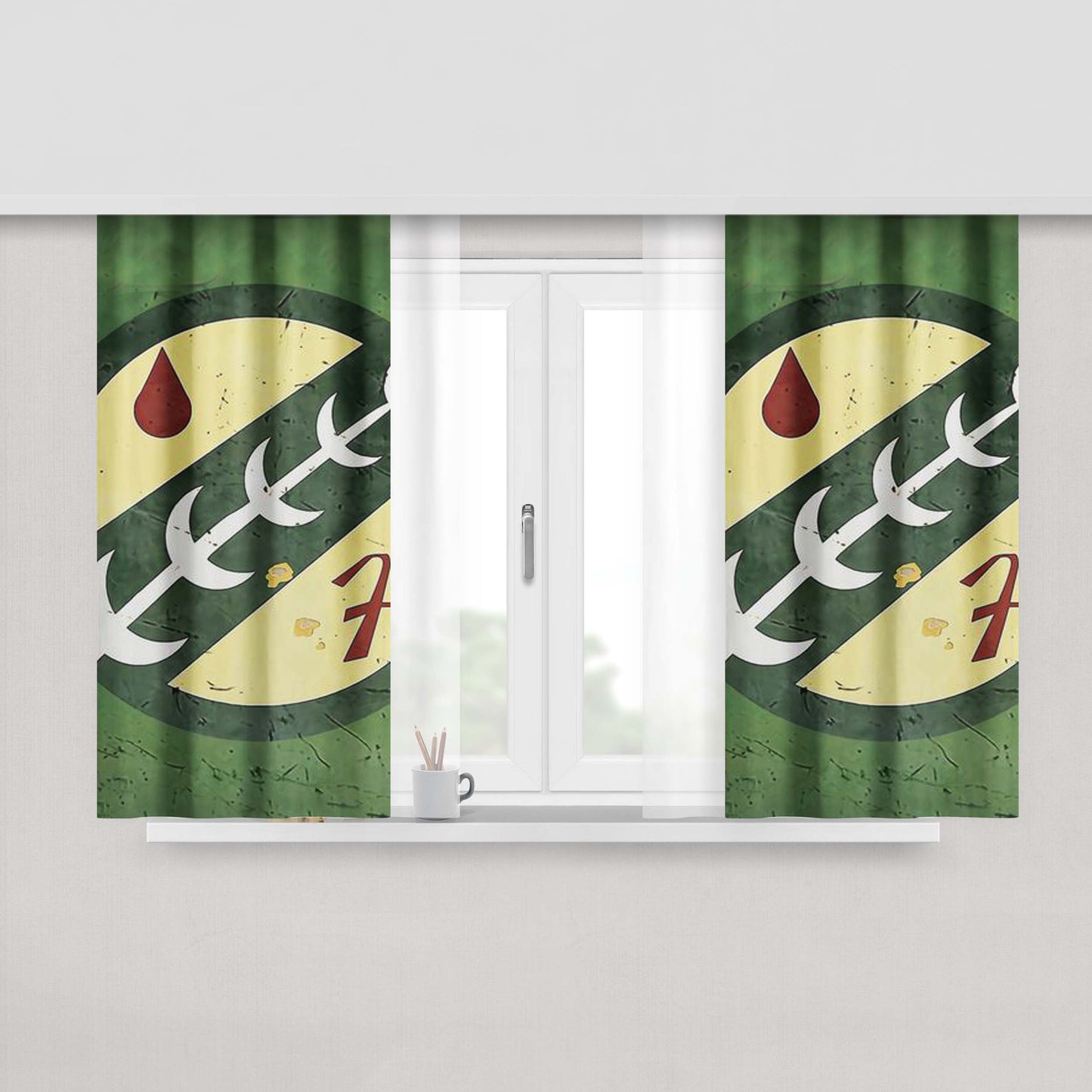 Mandalorian Peach Skin Window Curtains