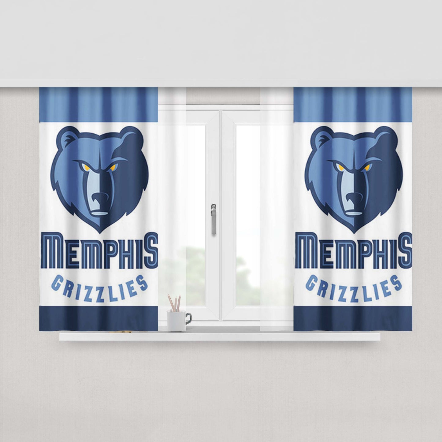 Memphis Grizzlies Peach Skin Window Curtains