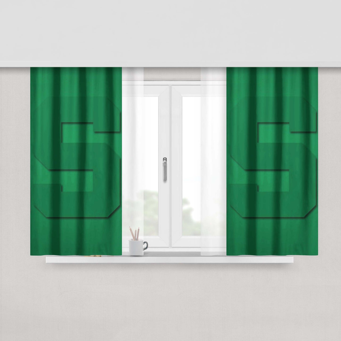 Michigan State S Logo Peach Skin Window Curtains