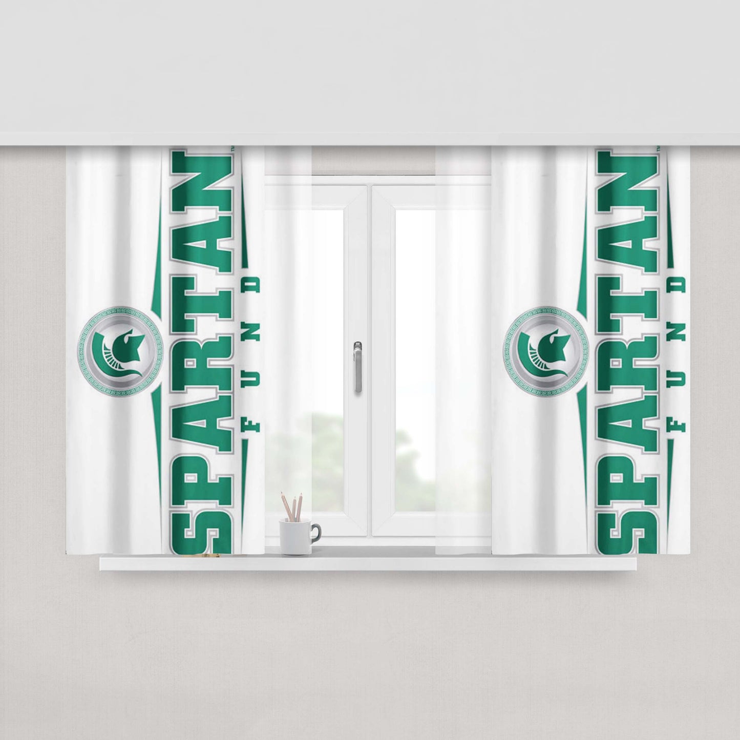 Michigan State Spartan Fund Peach Skin Window Curtains