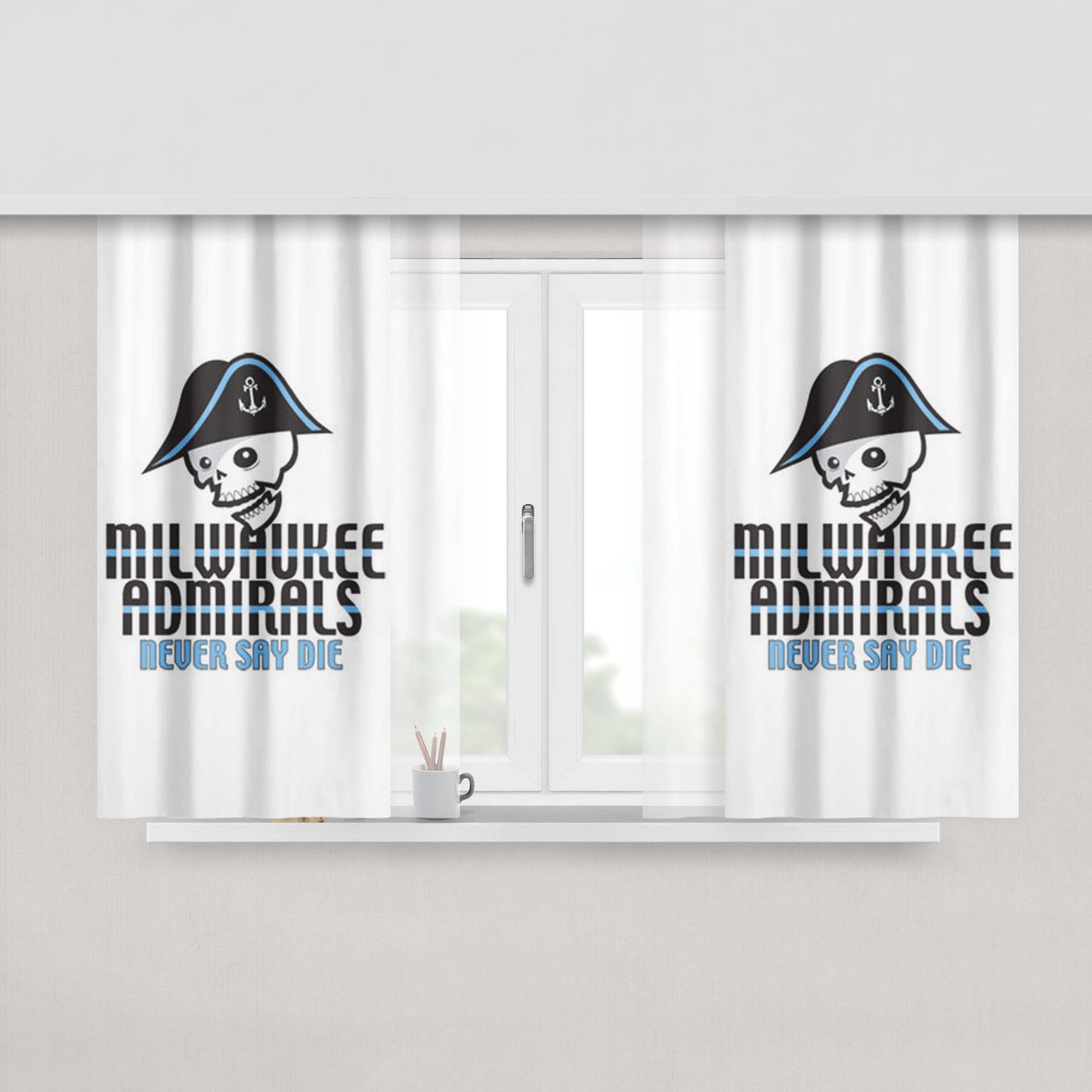 Milwaukee Admirals Hook Peach Skin Window Curtains