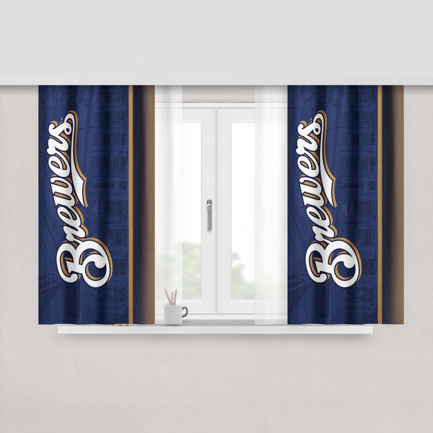 Milwaukee Brewers City Peach Skin Window Curtains