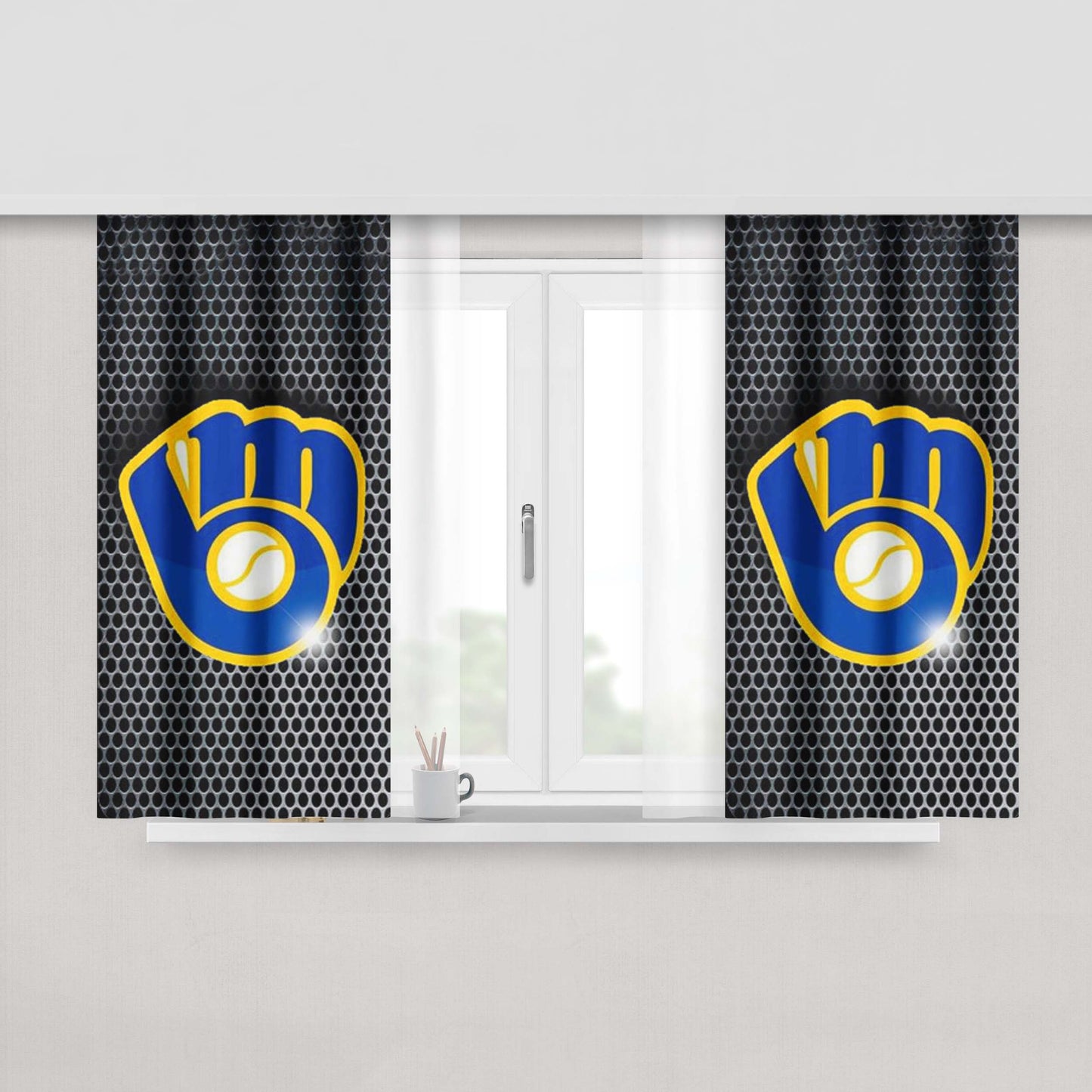 Milwaukee Brewers Light Peach Skin Window Curtains