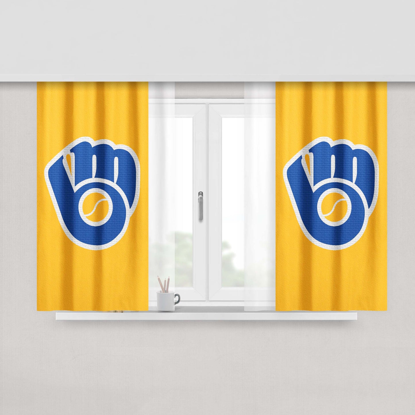 Milwaukee Brewers Ye Peach Skin Window Curtains