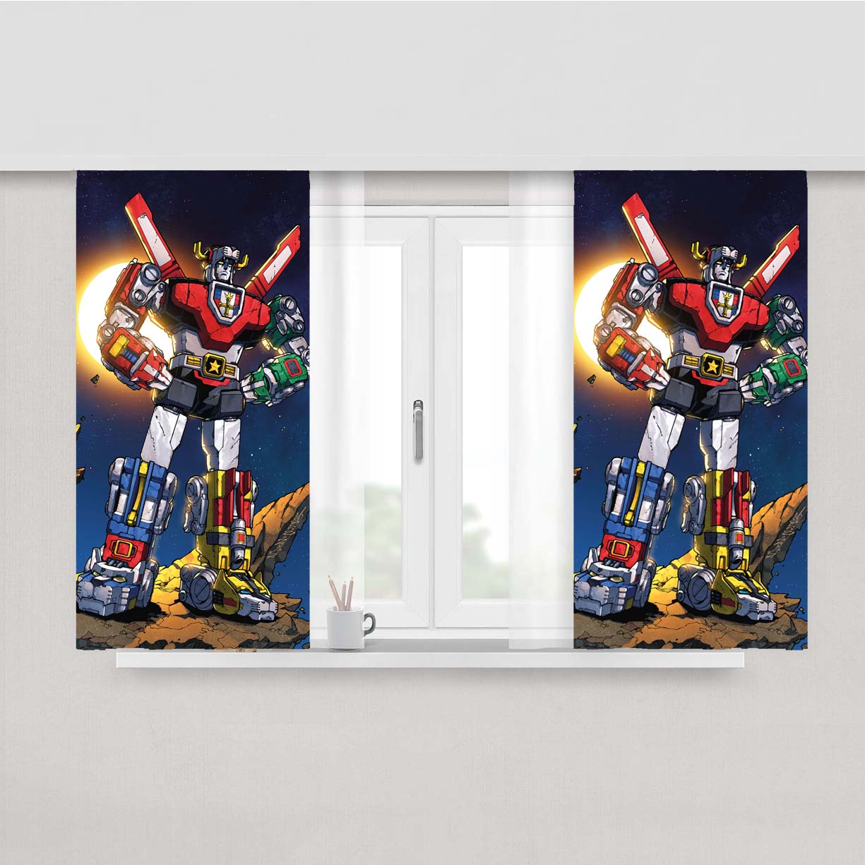 New Classic Lion Voltron Peach Skin Window Curtains