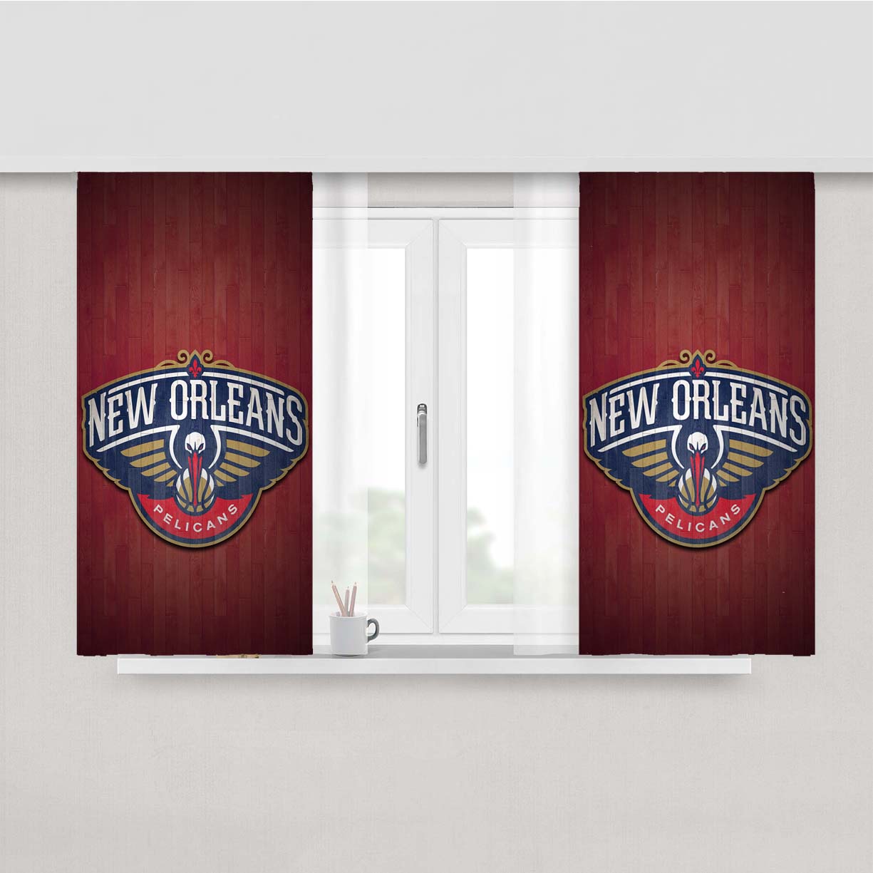New Orleans Pelicans Peach Skin Window Curtains
