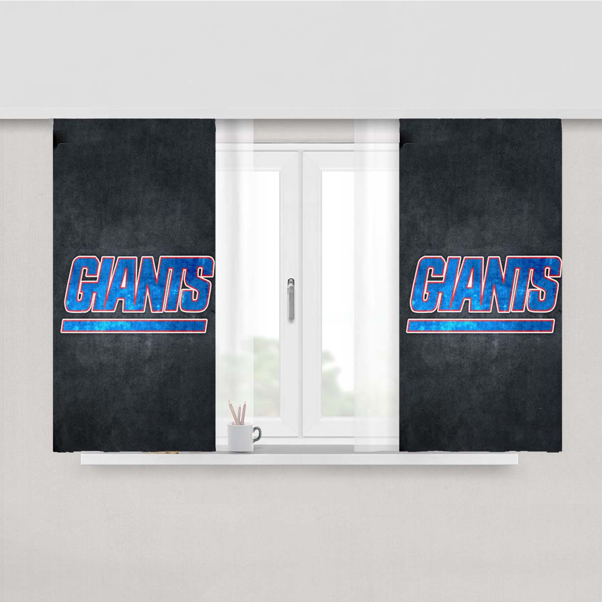 New York Giants Peach Skin Window Curtains