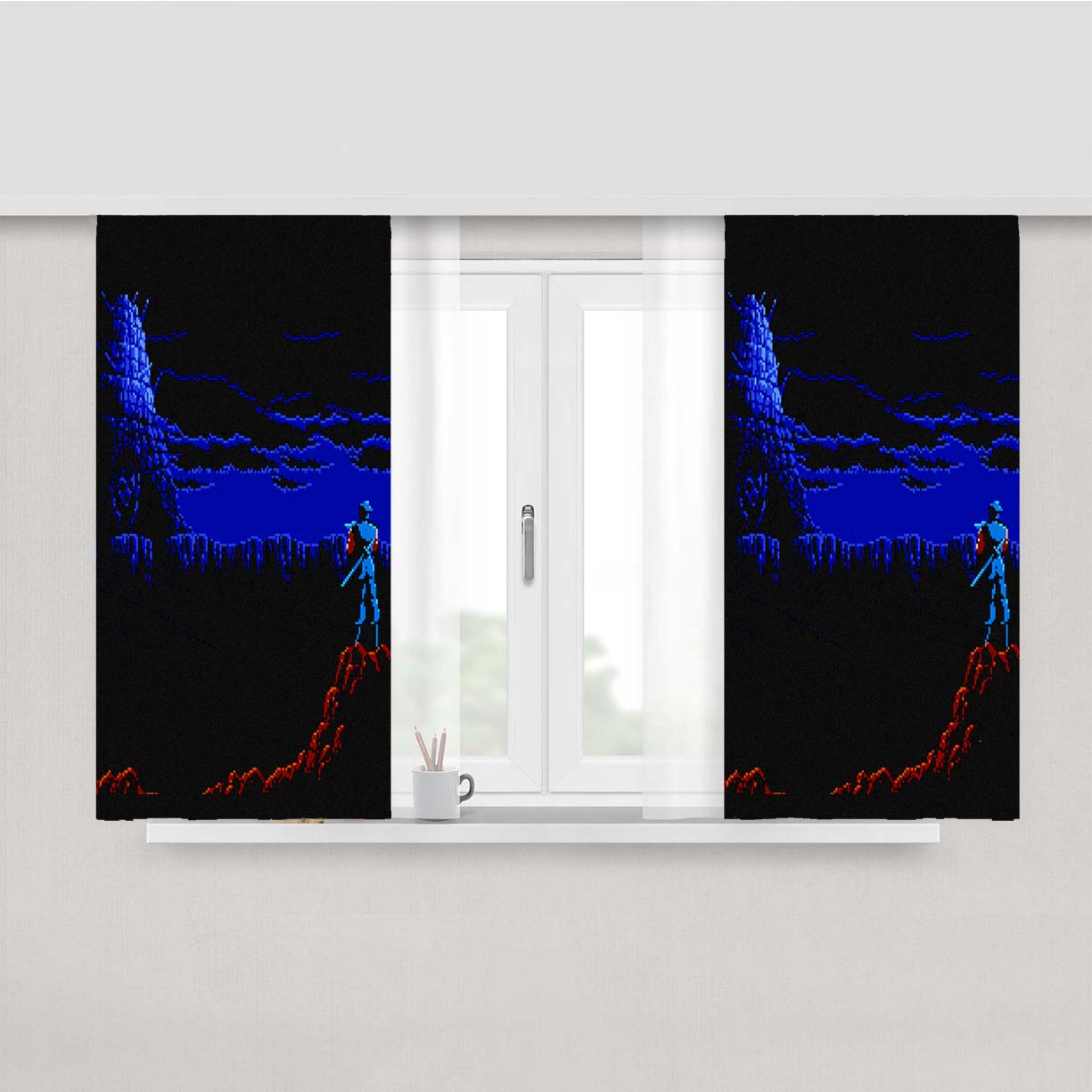 Ninja Gaiden Original Nes Cover Peach Skin Window Curtains