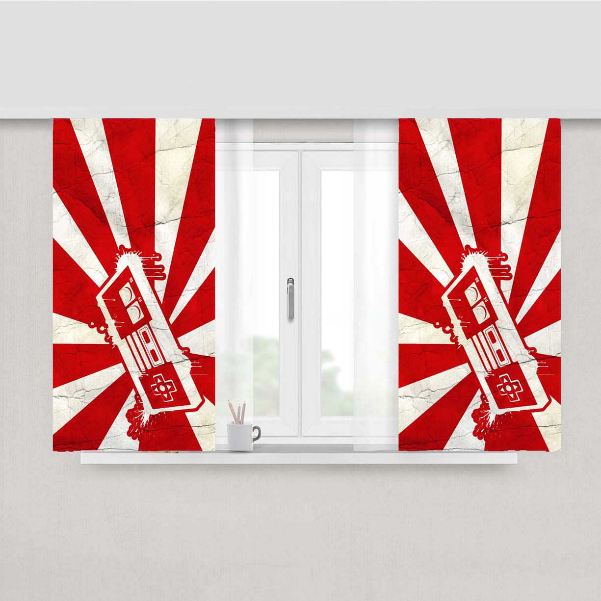 Nintendo Nes Controller Design Peach Skin Window Curtains