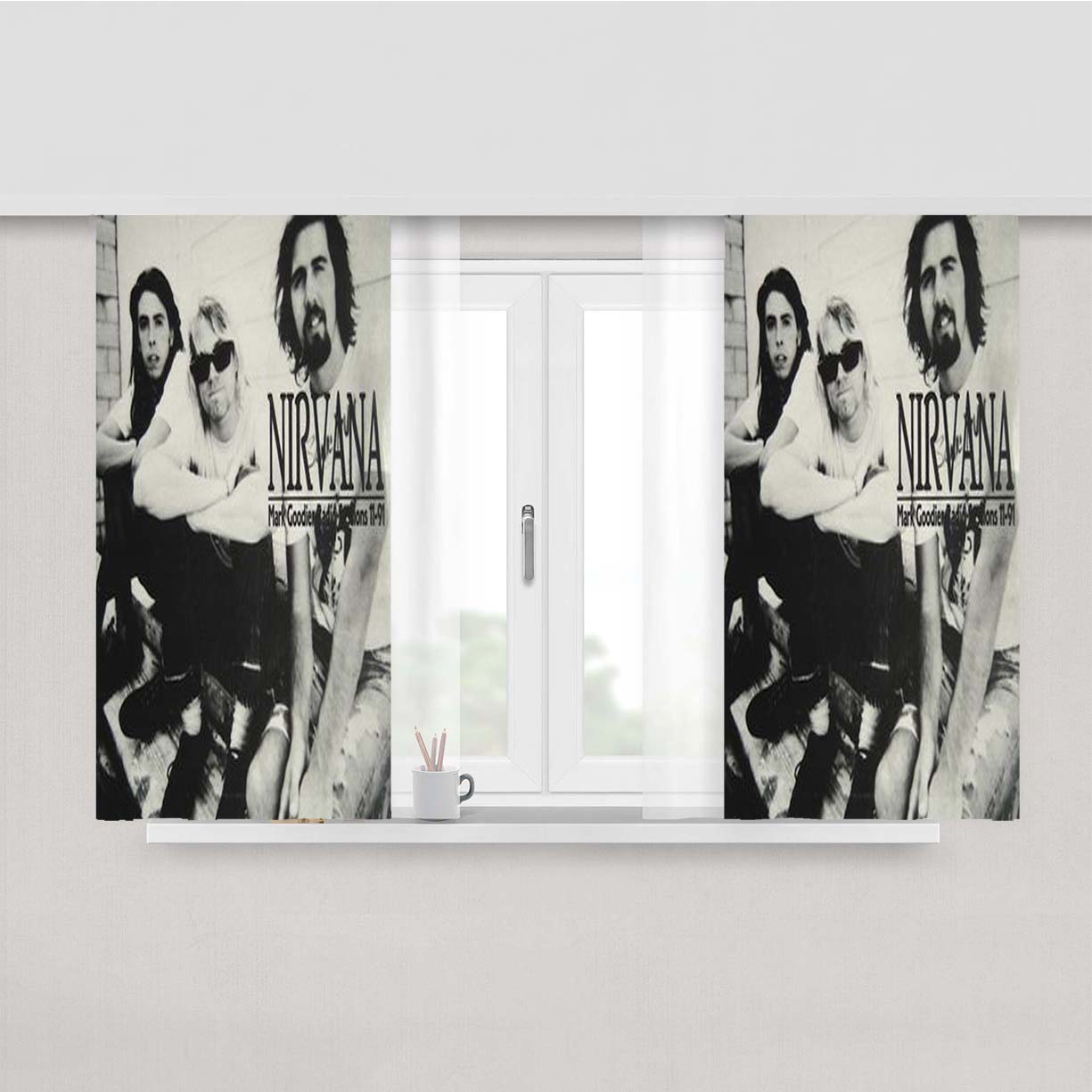 Nirvana Band Albums Peach Skin Window Curtains