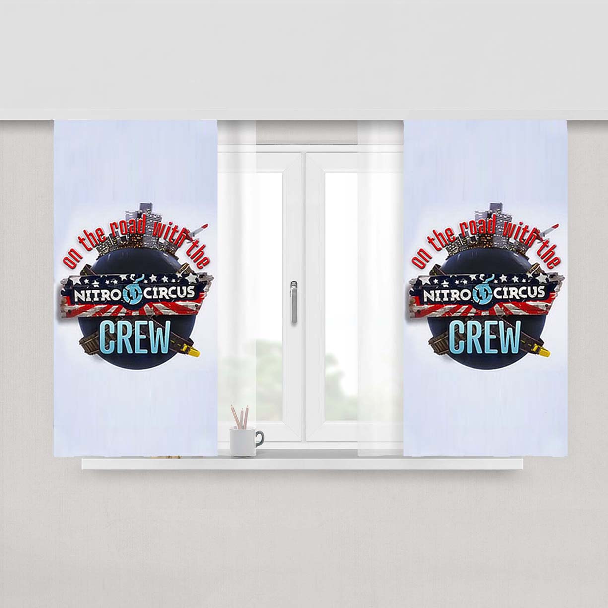 Nitro Circus Crew Peach Skin Window Curtains