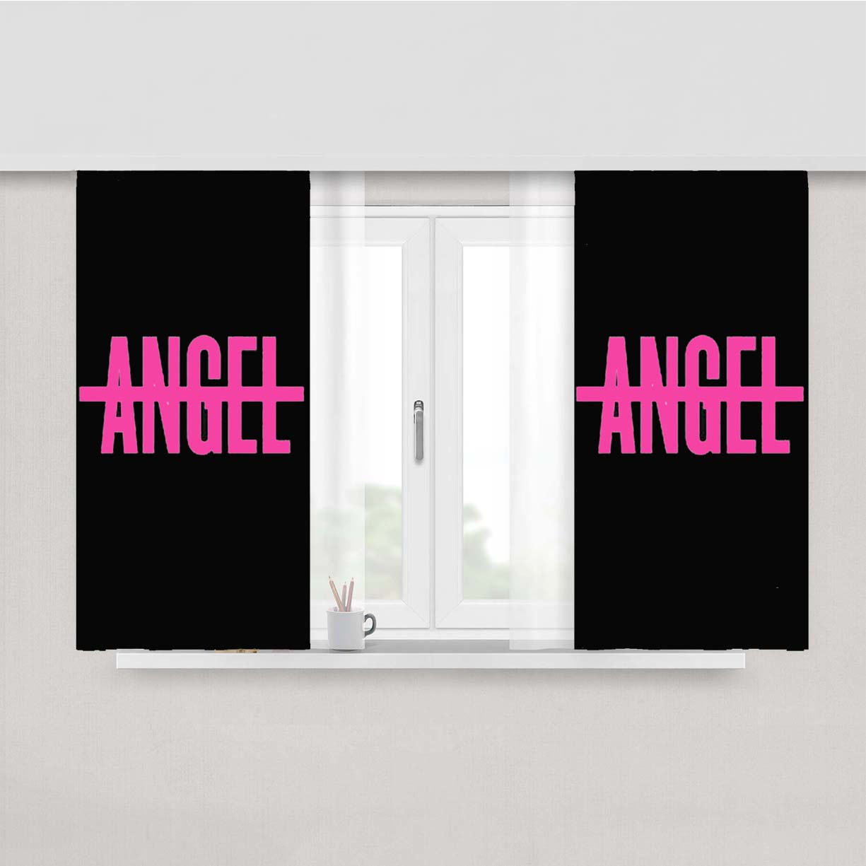 No Angel Peach Skin Window Curtains