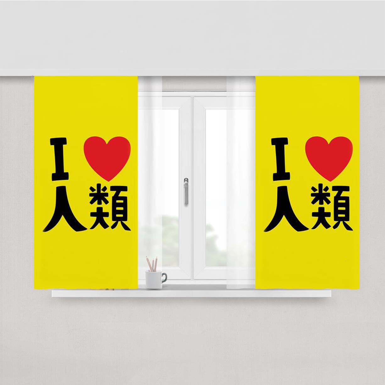 No Game No Life Katakana Peach Skin Window Curtains