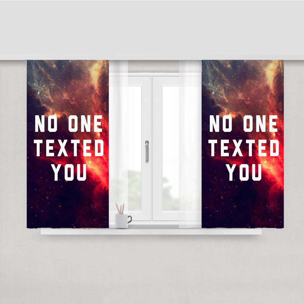 No One Texted You Peach Skin Window Curtains