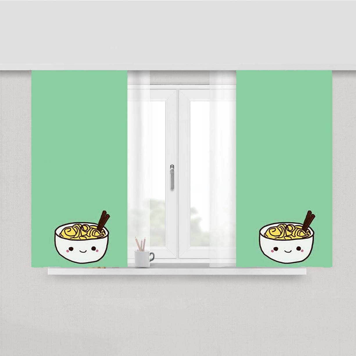 Noodles Cute Peach Skin Window Curtains