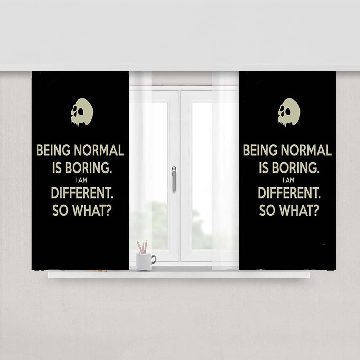 Normal Is Boring Quotes Peach Skin Window Curtains