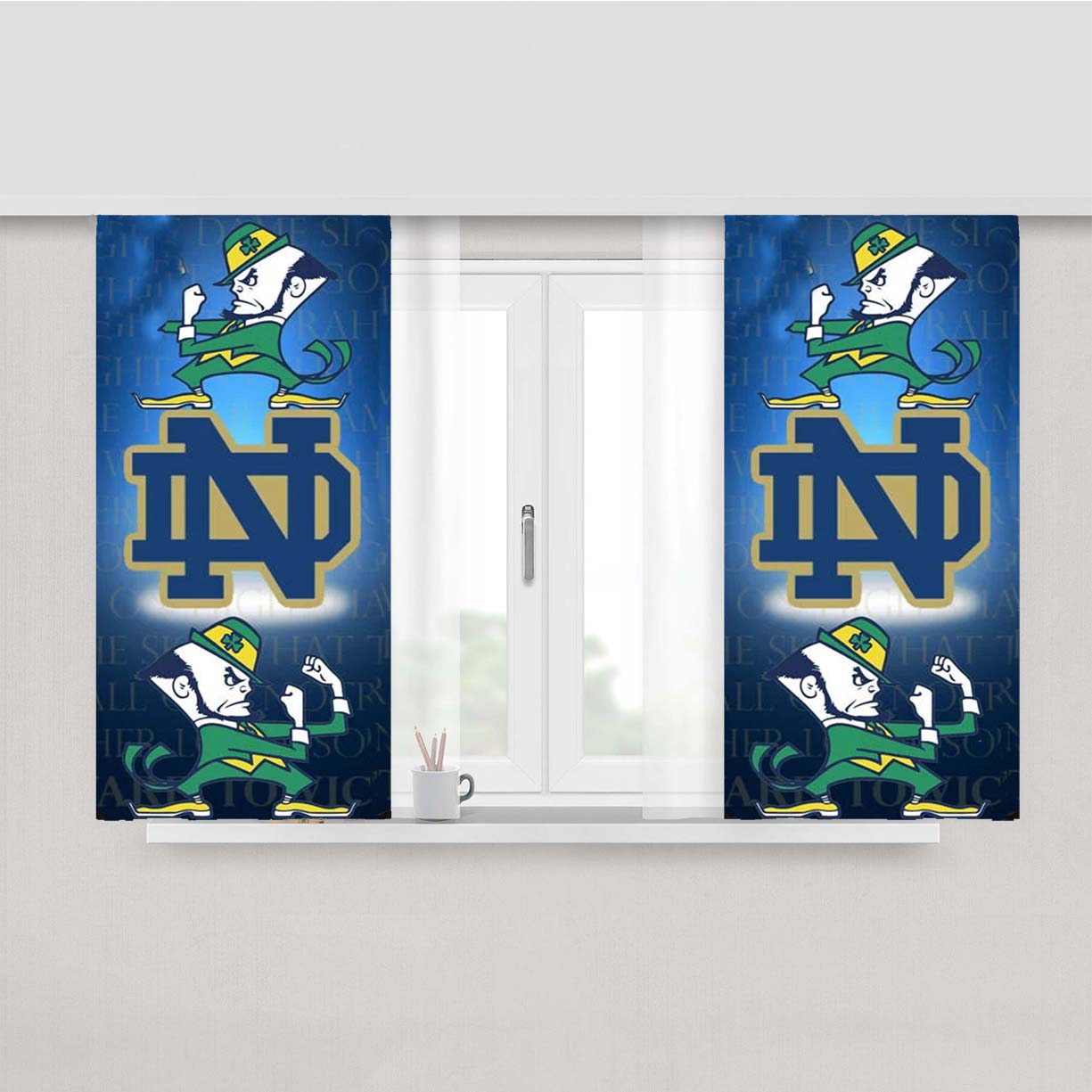 Notre Dame Fighting Irish Peach Skin Window Curtains