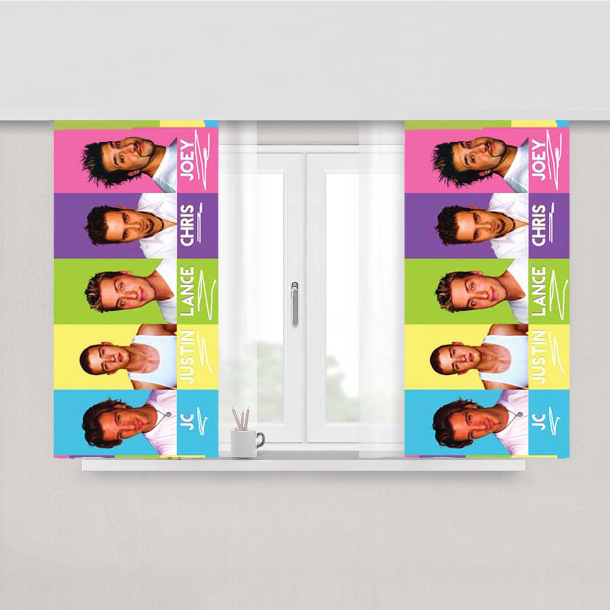 Nsync Colorful Group Peach Skin Window Curtains