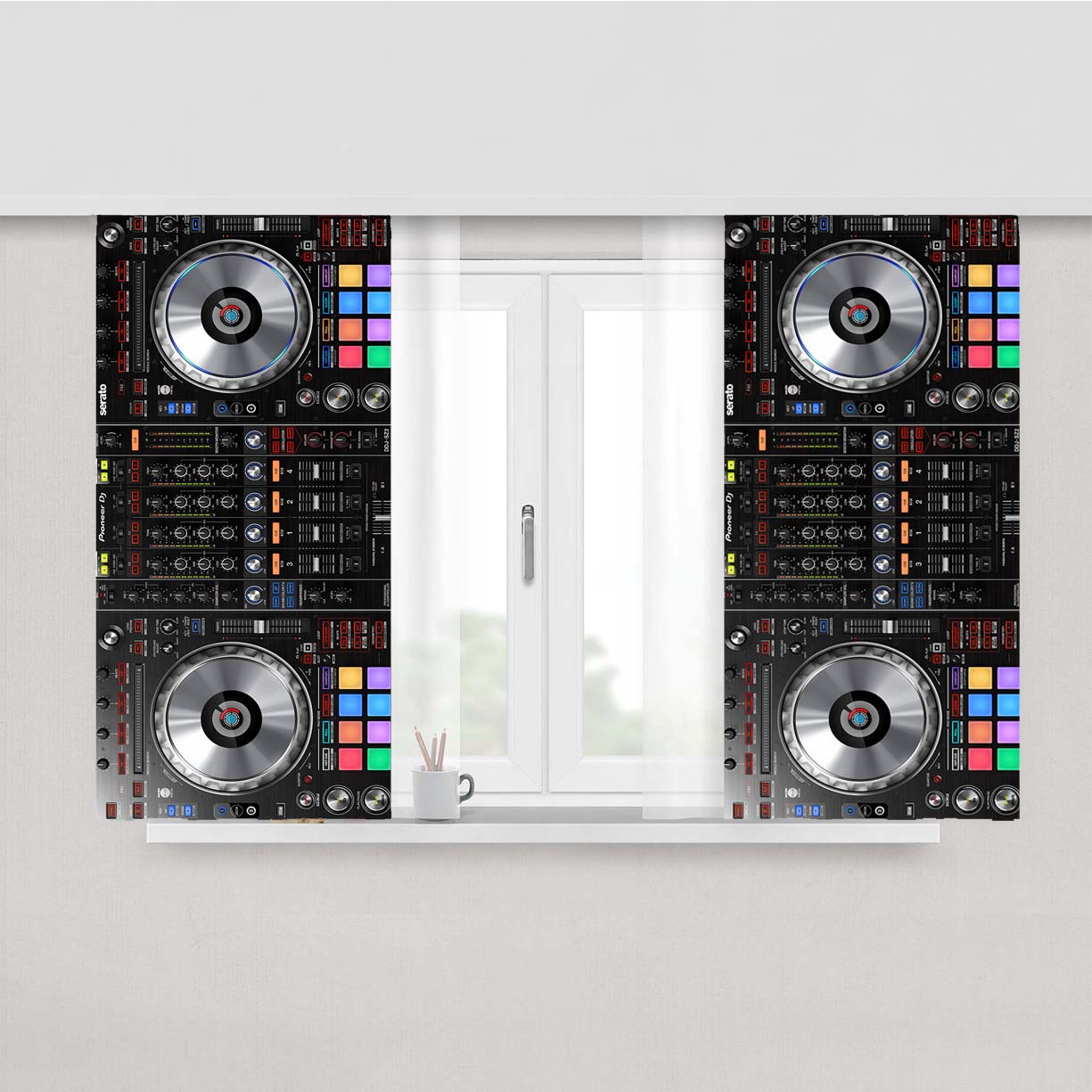 Numark Dj Music Control Peach Skin Window Curtains