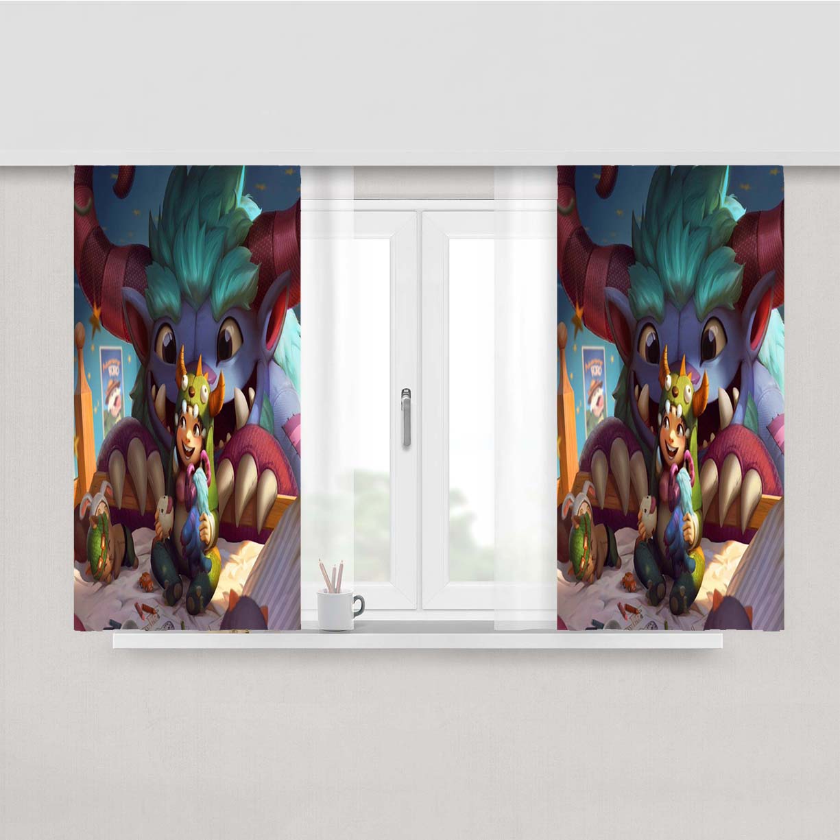 Nunu League Of Legends Peach Skin Window Curtains