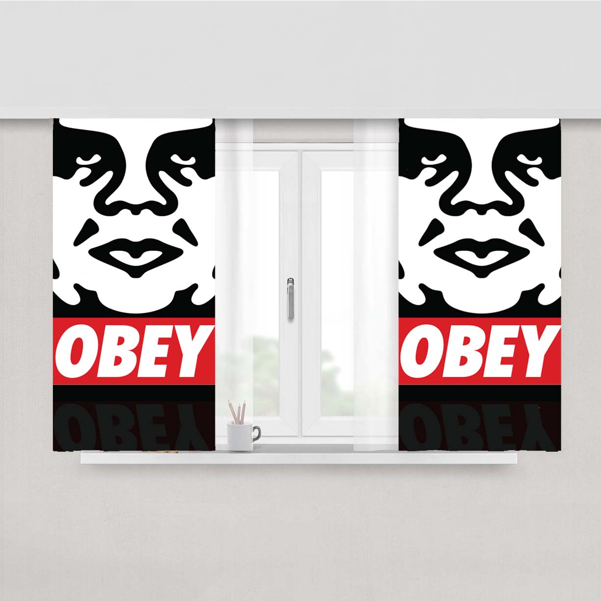 Obey Peach Skin Window Curtains