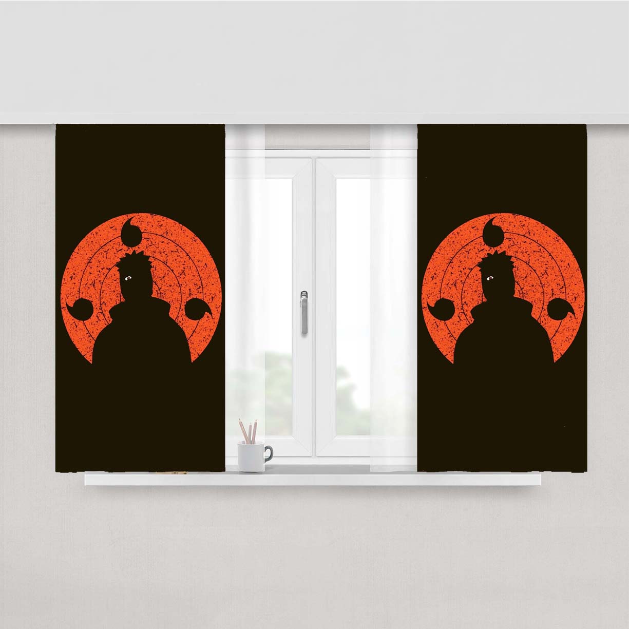Obito Naruto Peach Skin Window Curtains